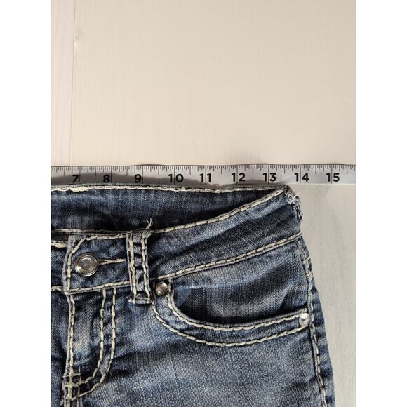 Miss Chic Womens Skinny Jeans Western Contrast Stitches Low Rise Denim Size 27W - Picture 6 of 12